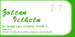 zoltan vilhelm business card